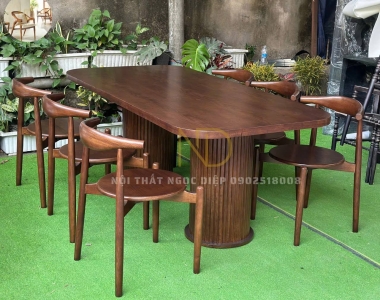 Bàn ăn gỗ sồi Biên Hòa giá rẻ – Mẫu bàn ăn đẹp, bền, giá xưởng tại Hố Nai