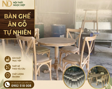 Bàn Ăn Gỗ Tự Nhiên – Vẻ Đẹp Sang Trọng Và Bền Bỉ Cho Mọi Gia Đình
