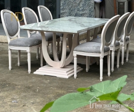 Bàn ghế ăn mặt đá